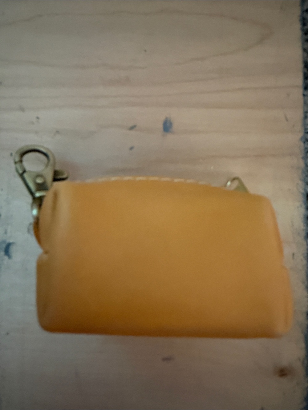 Compact Mustard Yellow Leather Key Pouch new Portland leather